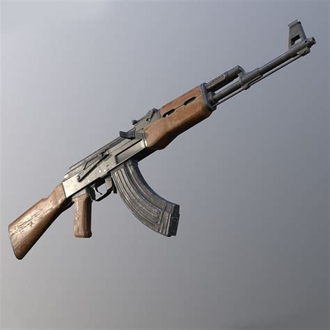 3d Model Lowpoly Kalashnikov Ak 47 Assault Rifle
