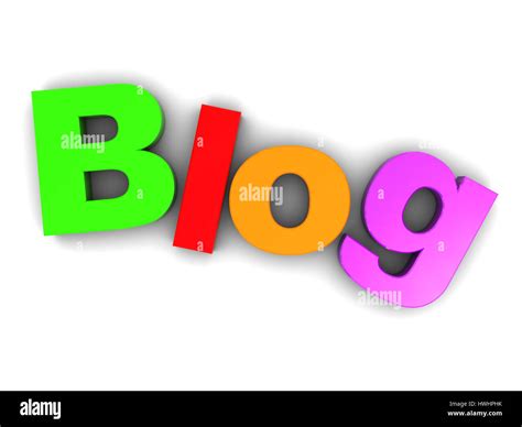 3d Illustration Of Colorful Text Blog Over White Background Stock