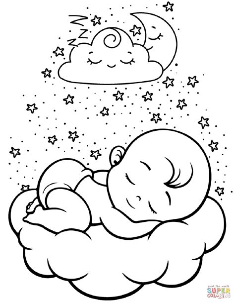 Sleeping Baby Coloring Page Free Printable Coloring Pages