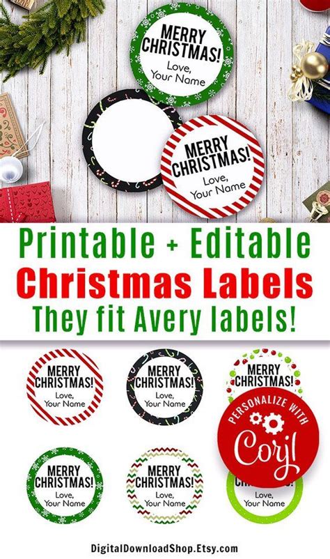 Editable And Printable Round Christmas Labels These Editable Holiday