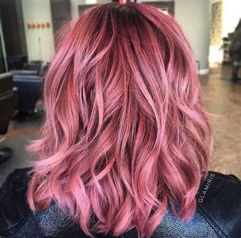 Rose gold hair is becoming a new neutral. Metallic Rose | Rose hair color, Dusty rose hair, Hair color pink