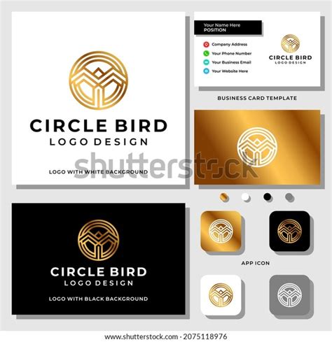 Abstract Golden Bird Logo Design Business Stock Vector Royalty Free