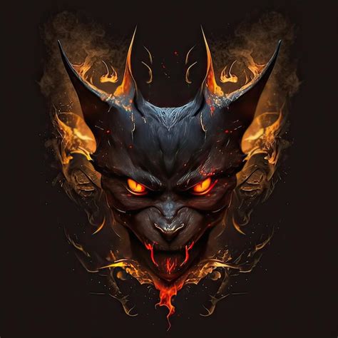 Premium Ai Image A Picture Of A Devil Face With Flames And Flames