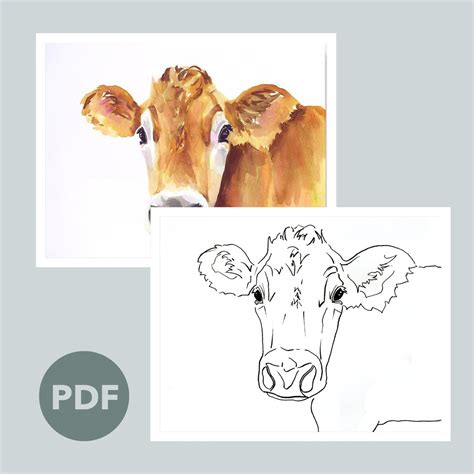Jersey Cow Outline Lets Make Art