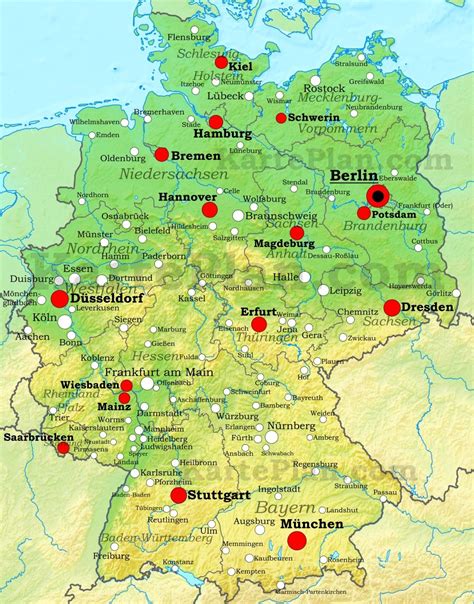 Map Deutschland Germany Germany Physical Map ï ¿ Germania Fisico