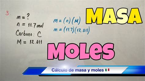 Cálculo De Moles Masa Y Gramos Súper Fácil Youtube