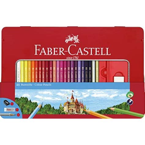 Faber Castell Classic Colored Pencils Tin Set 48 Vibrant Colors In