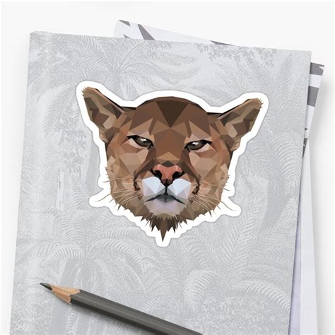 Cougar Mountain Lion Sticker By Edwardmhz Redbubble
