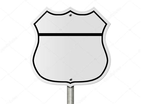 Blank Interstate Road Sign — Stock Photo © Karenr 13579604