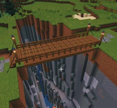 My Attempt At A Bridge Over Ravine 😁 Minecraft In 2021 Minecraft