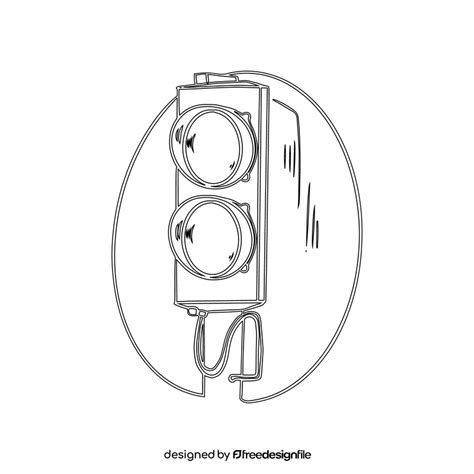 Pedestrian Traffic Lights Black And White Clipart Vector Free Download