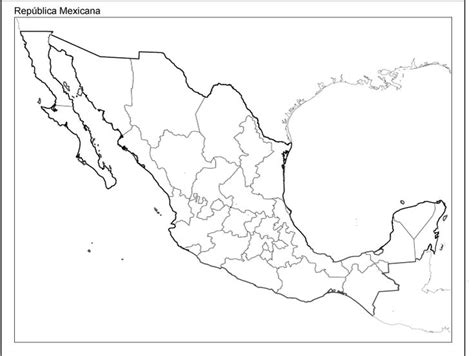 Mapa De La Repùblica Mexicana Con División Política Y Sin Nombres