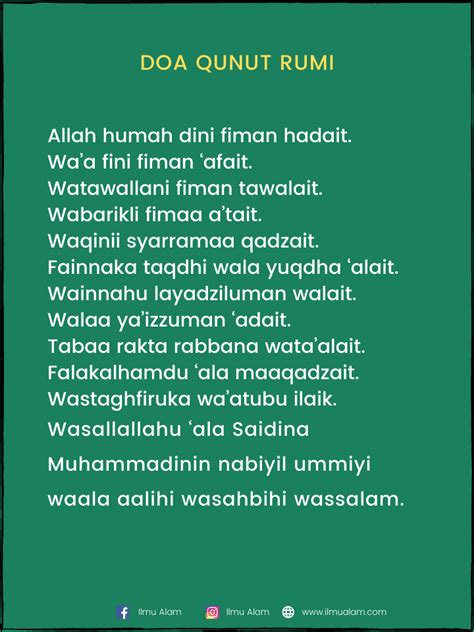 Bacaan Doa Qunut Dan Terjemahannya Rumi Jawi Doa Islam Doa Mutualist Us