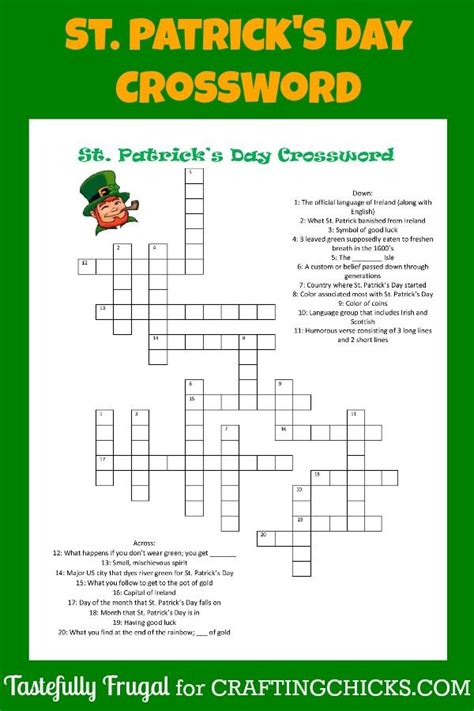 Can you solve this crossword about st. St. Patrick's Day Crossword | St patrick day activities ...