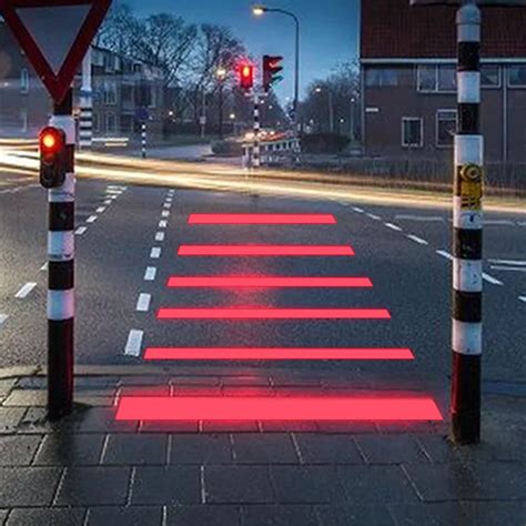 Led Warning Crossing Road Smart Traffic Zebra Crossing Road Safety