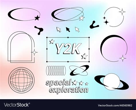 Collection Of Y2k Aesthetic Elements Royalty Free Vector