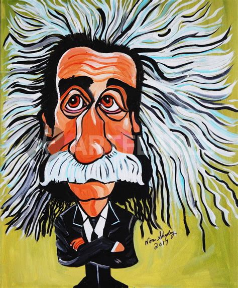 Albert Einstein Caricature Painting Art Prints And Posters By Nora