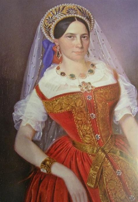 Russian Costume In Painting R Meier Portrait Of Maria Matveevna Stepanova 1850 Maria M