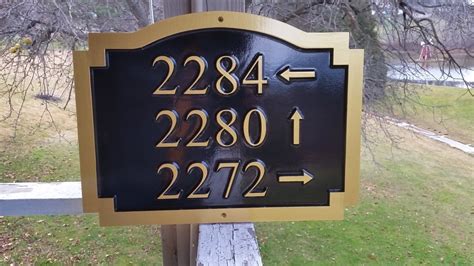 Multiple House Number Plaque With Arrows The Carving Company