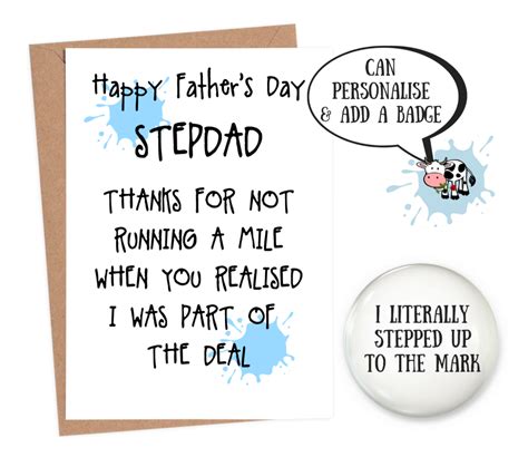 Funny Step Dad Fathers Day Cards Personalised Fathers Day Cards