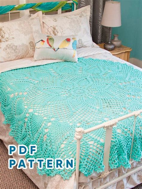 Pineapple Afghan Crochet Pattern Crochet Throw English Etsy