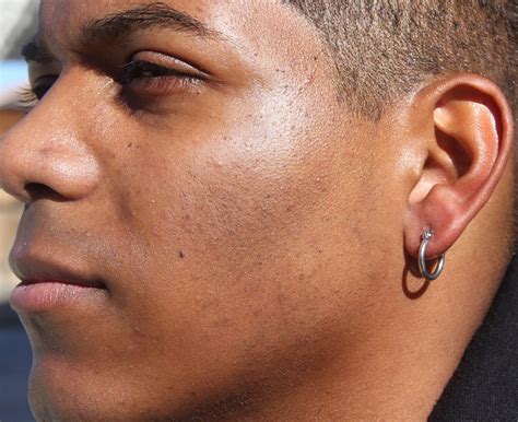 Stainless Steal Men Earring Men Black Hoop Earring Black Etsy