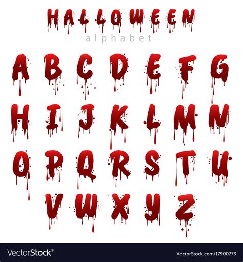 Halloween Bloody Alphabet I Royalty Free Vector Image