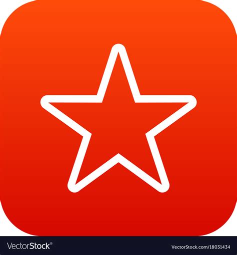 Star Icon Digital Red Royalty Free Vector Image