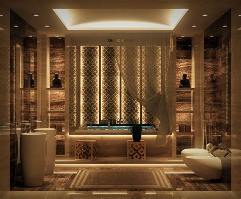 The Halo Lighting Above This Bathroom Gives It A Flattering Relaxing