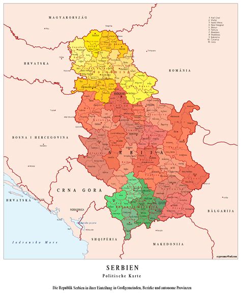 Map Of Serbia Administrative Divisions Worldofmaps Net Online