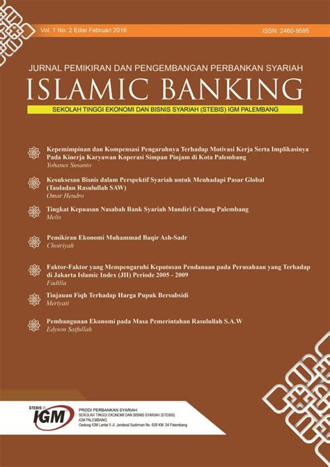 Archives Islamic Banking Jurnal Pemikiran Dan Pengembangan Perbankan Syariah