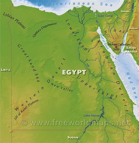 Physical Map Of Egypt