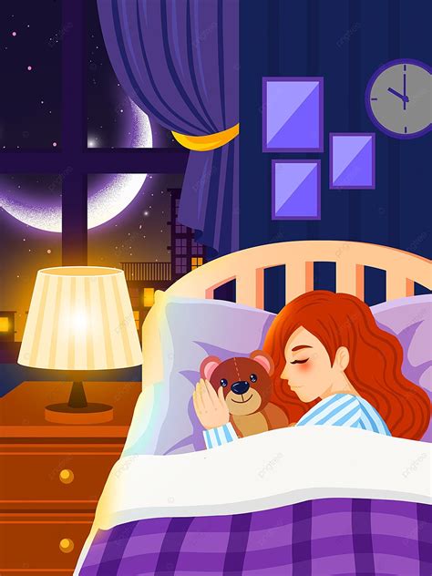 Cartoon Good Night Sleep Illustration Cartoon Sleep Illustration At