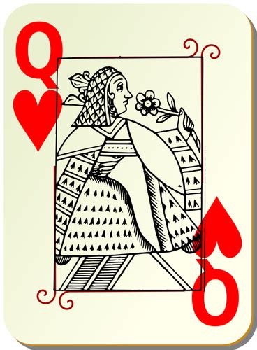 Queen Of Hearts Card Public Domain Vectors