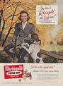 Miss Rheingold Beer Hillie Merritt ad 1956 shotgun & pointer NY