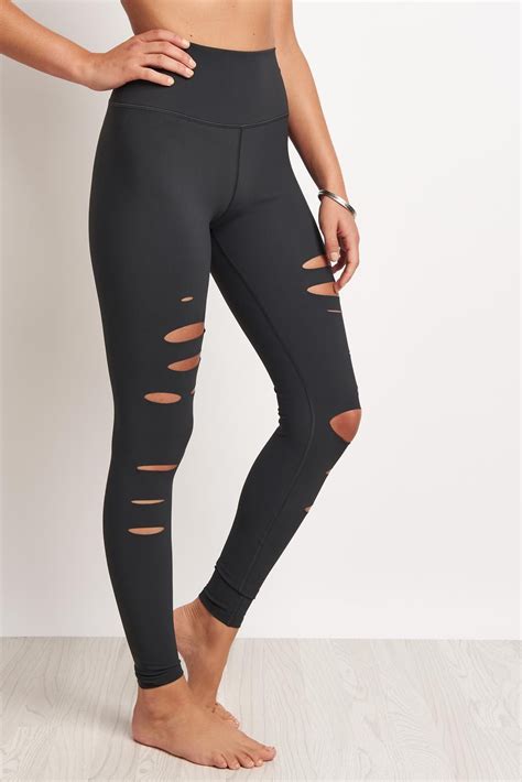 Alo Yoga High Waist Ripped Warrior Legging Ripped Leggings Alo Yoga