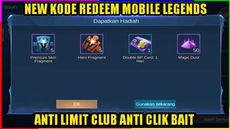 But this is not possible. KODE REDEEM TERBARU MOBILE LEGENDS ANTI LIMIT - YouTube