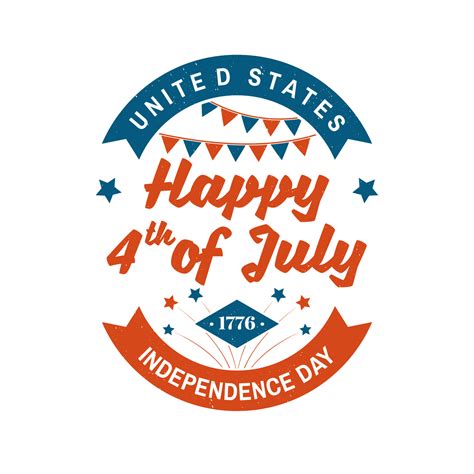 Vintage 4th Of July Design In Retro Style Independence Day Greeting