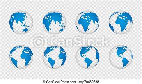 Earth Globe 3d Realistic World Map Globes Continents Planet With