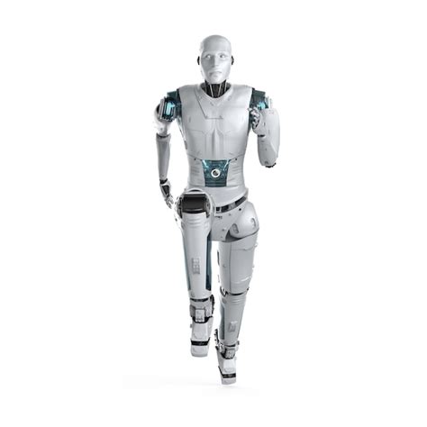 Premium Photo 3d Rendering Humanoid Robot Running Or Jumping