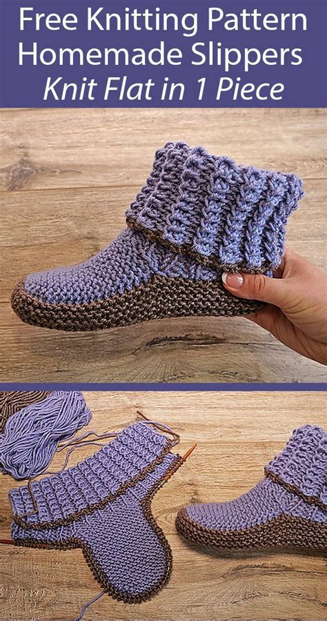 A Knitted Slipper Is Shown With The Text Free Knitting Pattern