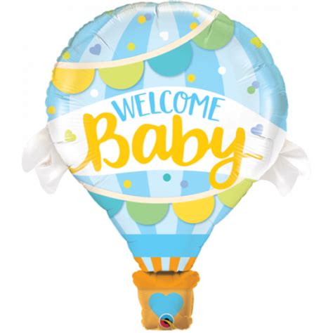 Welcome Baby Boy Hot Air Balloon Hullaballoo Balloons