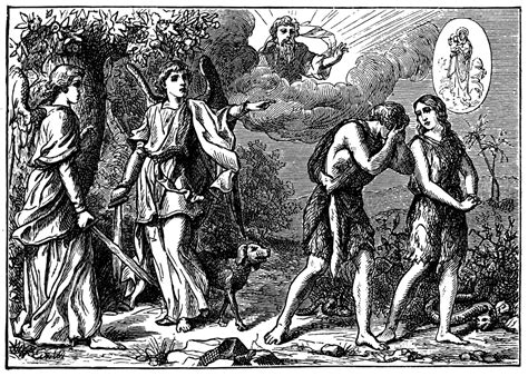 Adam And Eve Are Punished And Cast Out Of The Garden Of Eden Clipart Etc