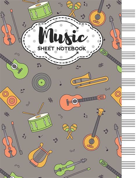 Music Sheet Notebook Blank Staff Manuscript Paper With Unique Music