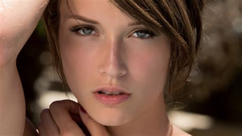 X Malena Morgan Brunettes Blue Eyes Faces Women Eyes