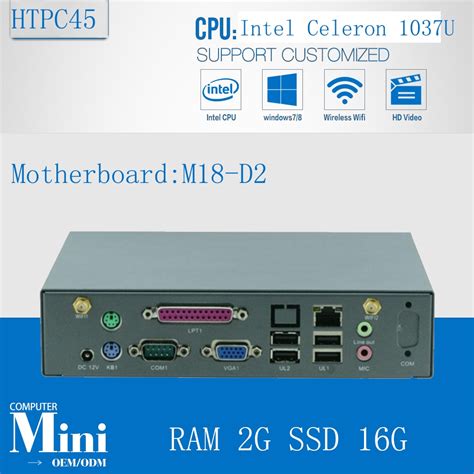 Fanless Mini Pc 12v3a Htpc Intel Celeron 1037u Dual Core 2g Ram 16g