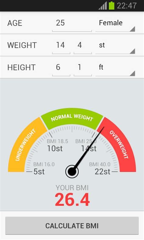 BMI Weight Calculator - Android Apps on Google Play