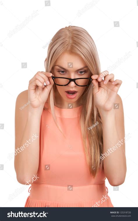 Surprised Woman Look Down Images Stock Photos Vectors