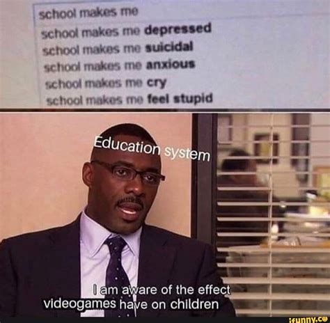 School makes me depressed school makes me suicidal echool makes me anxious echool makes me cry 
