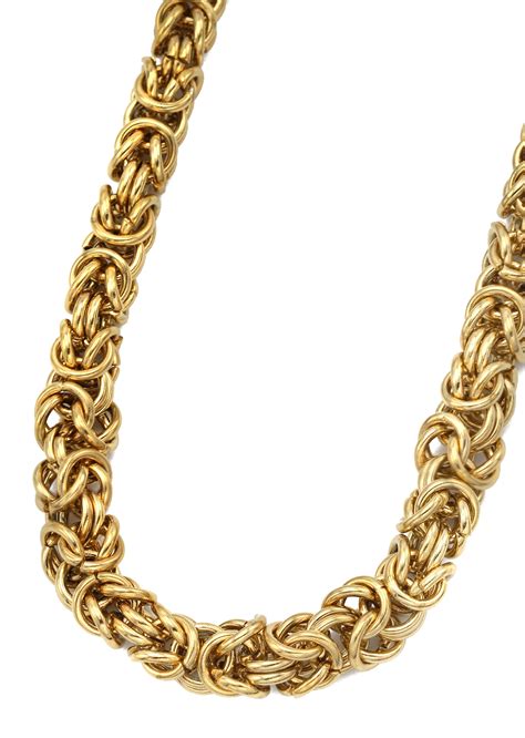 14k Gold Mens Byzantine Chain